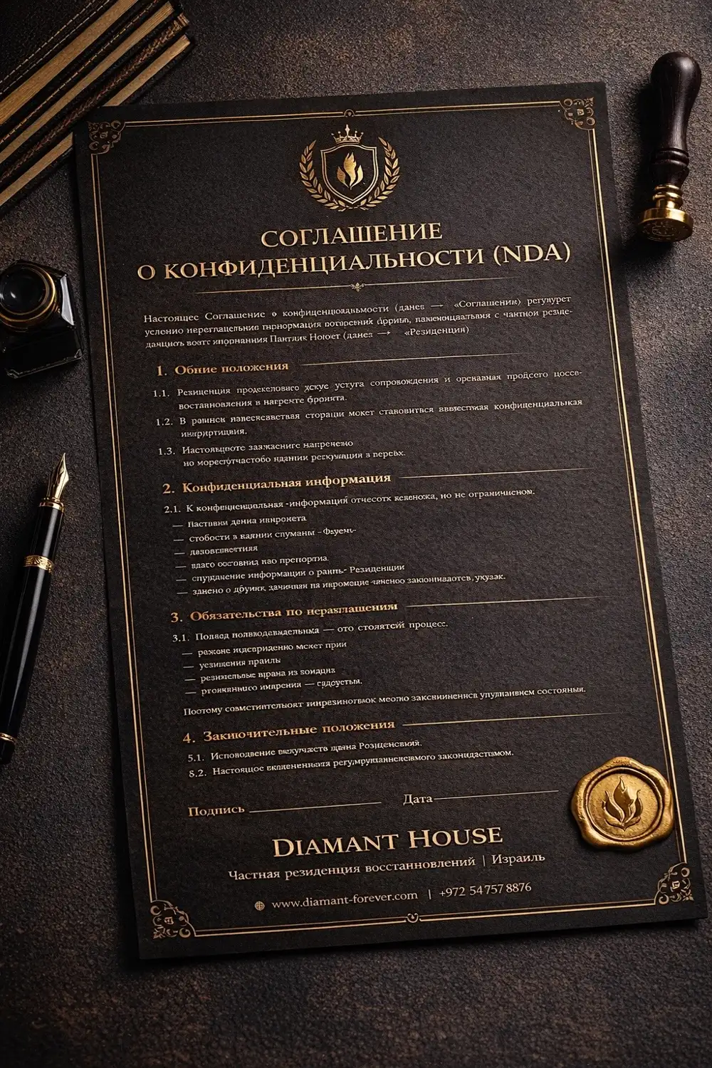 NDA DIAMANT HOUSE — документ о конфиденциальности
